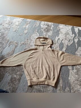 Fear of God Essentials Waffle Knit Hoodie in Beige - Kids Sz 8